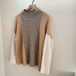 Soft Surroundings Colorblock Mock Neck Knit Sweater Women’s XL